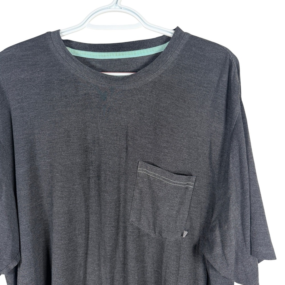 Free Fly Bamboo Pocket T-Shirt Mens L Charcoal Heather Gray Short Sleeve Tee